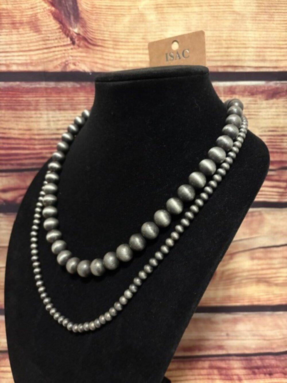 ISAC Handmade Western Navajo-Style 2-Strand Beaded Necklace 20" NWT